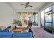 Stylish outdoor patio with comfortable seating and easy access to the home at 3005 Crispin Cir, Harmony, FL 34773
