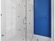 Shower featuring glass door and blue accents at 304 Acadia Ln, Celebration, FL 34747