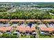 Overhead shot highlighting the townhomes, landscaping, parking, and community amenities at 4743 Vero Beach Pl, Kissimmee, FL 34746
