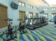Bright fitness center features modern treadmills, stationary bikes, and wall-mounted TVs at 481 Ocean Course Ave, Davenport, FL 33896