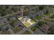 Aerial view of a single-Gathering home in a residential neighborhood at 50 Sawfish Ct, Kissimmee, FL 34759
