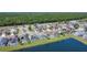 Aerial view showcasing several homes located on a scenic pond with lush green landscaping at 529 Eagle Pointe N, Kissimmee, FL 34746
