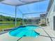 Enclosed private pool area with serene water views, comfortable seating, and lush surroundings at 529 Eagle Pointe N, Kissimmee, FL 34746