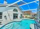 Inviting screened-in pool area with comfortable seating and sunny skies at 529 Eagle Pointe N, Kissimmee, FL 34746