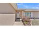 Inviting front entrance with a decorative white door and manicured landscaping at 6056 Hillside Heights Dr, Lakeland, FL 33812