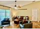 Cozy living room with neutral walls, hardwood floors, and comfortable seating at 74 N Oak Ave, Umatilla, FL 32784