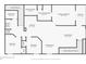 A detailed floor plan with dimensions of the home layout featuring multiple bedrooms and a spacious living room at 7526 Pellham Way, Kissimmee, FL 34747