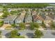 Aerial view of the neighborhood and homes along the street at 7615 Brookhurst Ln, Kissimmee, FL 34747