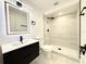 Modern bathroom features a stylish vanity and frameless glass shower at 817 Clay Blvd, Eustis, FL 32726