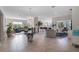 Spacious open concept living room with modern decor, high ceilings, and lots of natural light at 8999 Croquet Ct, Davenport, FL 33896