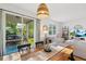 Bright dining area with sliding glass doors leading to the outdoor patio and backyard at 1153 Augustus Dr, Davenport, FL 33896