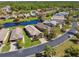 Aerial community view features well-manicured lawns, a winding lake, and neatly arranged homes at 238 Acadia Dr, Poinciana, FL 34759