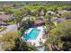 Aerial view of community pool with ample seating and lush landscaping throughout the community at 238 Acadia Dr, Poinciana, FL 34759