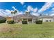 Beautiful backyard view with a screened pool area, lush green grass and landscaping at 310 N Hampton Dr, Davenport, FL 33897