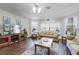 Spacious living room with hardwood floors, comfortable seating, and natural light from large windows at 3161 Britannia Blvd # A, Kissimmee, FL 34747