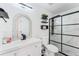 Bathroom features include an updated glass shower and modern fixtures at 3263 Lorimar Ln, St Cloud, FL 34772