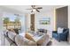Cozy living room with sliding doors, modern decor, and comfortable furnishings at 4721 Clock Tower Dr # 106, Kissimmee, FL 34746