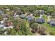 Overhead view capturing the layout of several homes with private backyards and mature trees enhancing the landscape at 4873 Old Oak Trl, St Cloud, FL 34771
