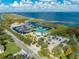 Beautiful aerial view of a marina with boats docked near a park and lakefront at 815 Kentucky Ave, St Cloud, FL 34769