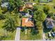 Aerial view featuring the home, neighboring properties, a pool, and the layout of the backyards at 815 Kentucky Ave, St Cloud, FL 34769