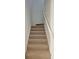 Carpeted staircase with white handrail leading to the upper level of the home at 2921 Puerta Del Sol Blvd, Kissimmee, FL 34744