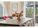 Dining table with seating for six, bathed in natural light from the sliding glass doors to the pool at 2958 Sunset Vista Blvd, Kissimmee, FL 34747