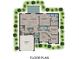 Detailed floor plan showcasing the layout of the home, including the bedrooms, kitchen, garage, and living spaces at 101 Sail Way, Kissimmee, FL 34759
