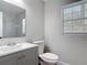 Updated bathroom featuring modern vanity, toilet, and bright natural light at 1085 Whitewood Dr, Deltona, FL 32725