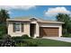Charming single-story home featuring a two-car garage, landscaped front yard, and neutral color palette at 1110 Olivine Ave, Dundee, FL 33838