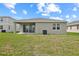 Well-maintained backyard with green grass and a covered patio at 1114 Olivine Ave, Dundee, FL 33838