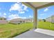 Backyard with new construction and covered patio at 1114 Olivine Ave, Dundee, FL 33838