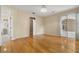 Main bedroom featuring hardwood floors, recessed lighting, walk-in closets, and en-suite bathroom access at 3637 Rothbury Dr, Belle Isle, FL 32812