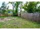 Spacious back yard with a wooden fence and mature trees at 516 W 7Th St, Lakeland, FL 33805