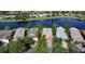 An aerial view of a row of homes along a tranquil canal, showcasing neighborhood scenery and surrounding landscaping at 585 Grand Canal Dr, Poinciana, FL 34759