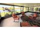 Enclosed lanai featuring comfortable seating, rug and peaceful water view at 585 Grand Canal Dr, Poinciana, FL 34759