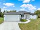 Inviting single-story home with a two-car garage, gray stone accents, and well-maintained front yard at 780 Kangaroo Ct, Deltona, FL 32738