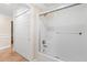 Bathroom shower features clear sliding doors at 1129 Dartford Dr, Kissimmee, FL 34758