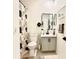 Clean and tidy bathroom featuring white fixtures, a floral shower curtain, and a modern vanity at 14945 Huntcliff Park Way, Orlando, FL 32824