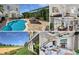 Inviting backyard pool and spa area features a brick patio and lush privacy hedges at 1506 Euston Dr, Reunion, FL 34747