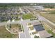 Elevated shot showcasing a suburban neighborhood with consistent housing and nearby amenities at 219 Summerlin Loop, Haines City, FL 33844