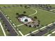 Aerial view of the community pool, clubhouse, lounge chairs, and landscaping at 2961 Gavin Sky Dr, Kissimmee, FL 34744