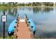 Scenic view of a wooden dock extending into a calm lake, perfect for relaxing and enjoying the waterfront at 300 Falling Water Dr, Kissimmee, FL 34759