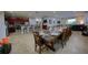 Open-concept dining area flows into the kitchen with a large table, seating for many, and views of the backyard at 7664 Wilmington Loop, Kissimmee, FL 34747