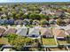 An aerial view of a neighborhood showcasing various homes and lush green trees at 7733 Beridale Ct, Orlando, FL 32818
