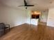 Comfortable living room area offers lots of space, natural light and an open view to the kitchen at 304 E South St # 5020, Orlando, FL 32801