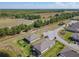 A high angle aerial view of a home next to a pond with an expansive backyard and a cul-de-sac at 307 Bella Cortina Dr, Kissimmee, FL 34759
