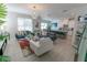 Inviting living room open to kitchen with modern furniture and ample natural light at 3173 Armstrong Spring Dr, Kissimmee, FL 34744