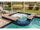 Get a great view from this in-ground hot tub with brick accents and seating at 581 Pebble Beach Dr, Davenport, FL 33896