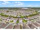 Aerial view showcases a meticulously planned neighborhood with tree-lined streets and manicured lawns under a bright sky at 7665 Fairfax Dr, Kissimmee, FL 34747