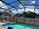Clear view of the enclosed pool with spa for Gathering fun at 8074 Santee Dr, Kissimmee, FL 34747